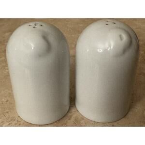 Vtg. Arzberg German Porcelain Salt & Pepper Shakers Set of 2 Cylindrical White.